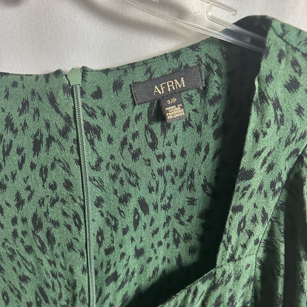 Afrm Forest Green Patterned Blouse - image 3